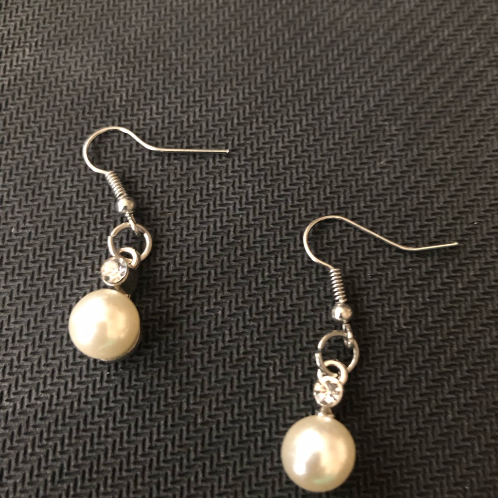 Classic Pearl Drop Earrings - Cream Pearl With Silver Accents